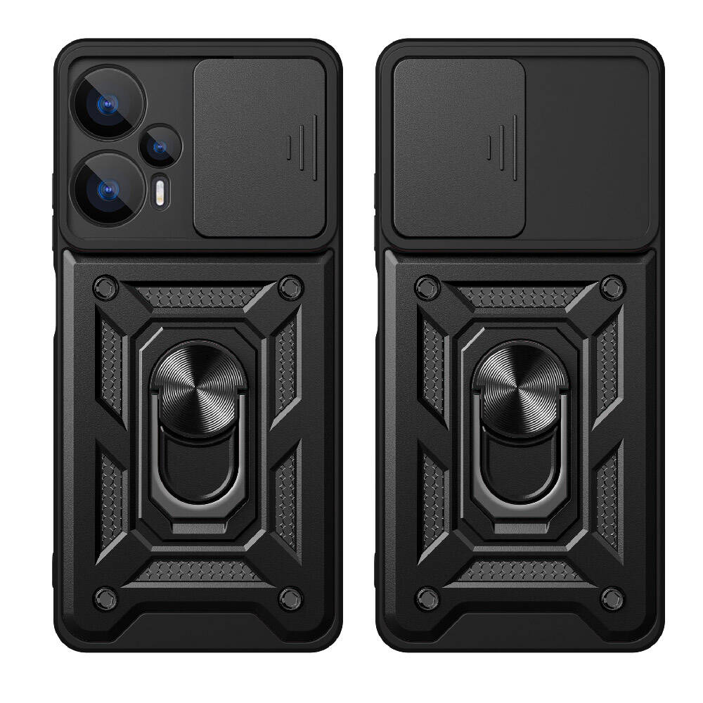 Xiaomi Poco F5 Uyumlu Kılıf Magnetik Standlı Kamera Korumalı Zore Sürgülü Vega Kapak - 5