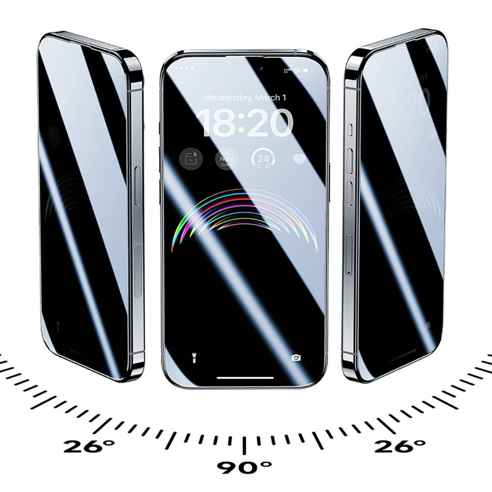 Apple iPhone 15 Pro Max Uyumlu Benks V Pro Ultra Shield Privacy 0.3mm Ekran Koruyucu + Kolay Uygulama Aparatlı - 2