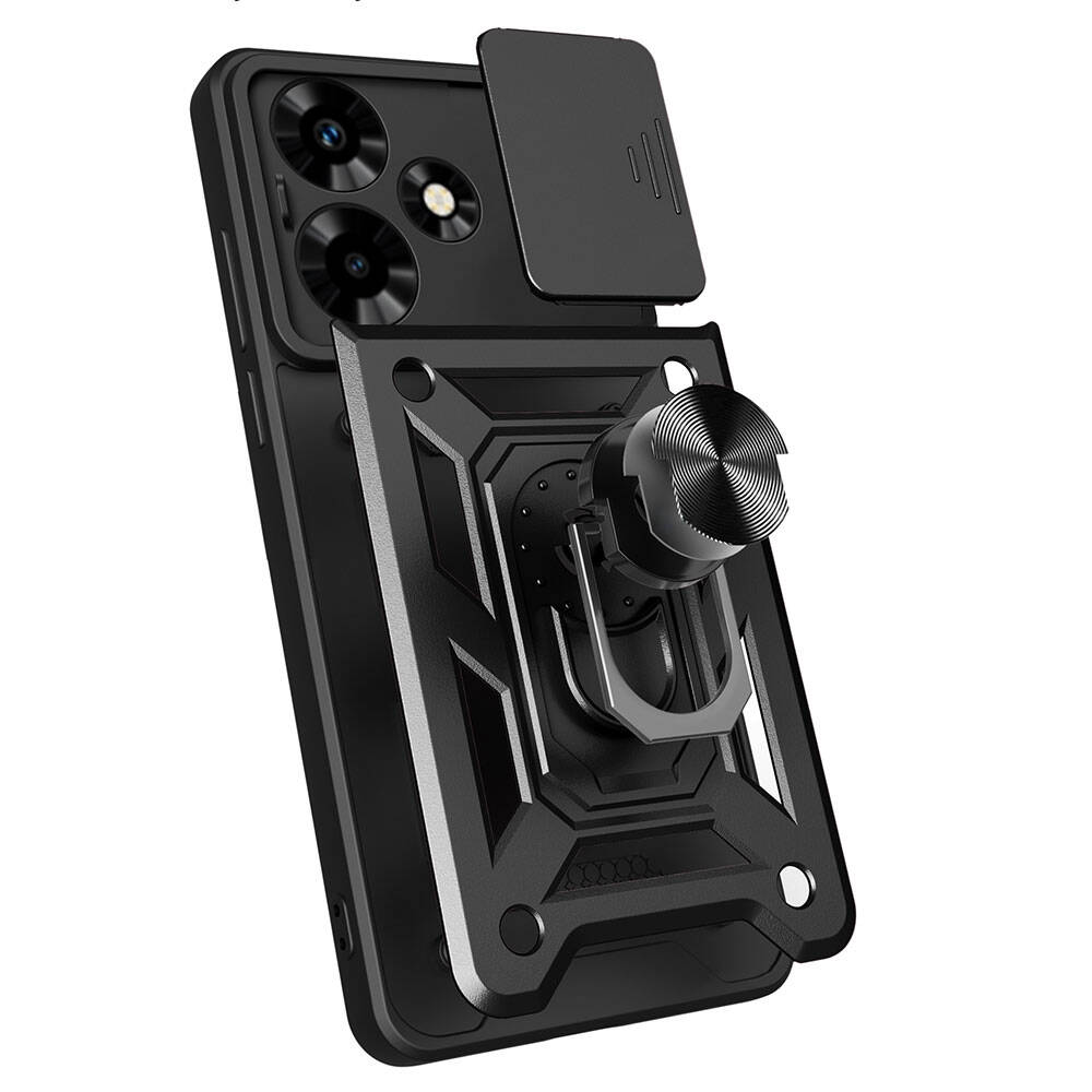 Infinix Hot 30 Uyumlu Kılıf Magnetik Standlı Kamera Korumalı Zore Sürgülü Vega Kapak - 8