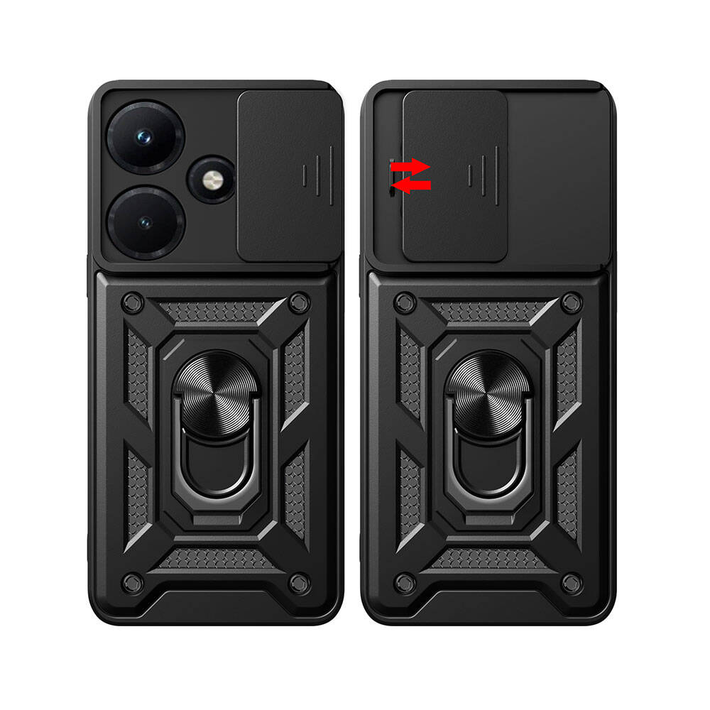 Infinix Hot 30 Uyumlui Kılıf Magnetik Standlı Kamera Korumalı Zore Sürgülü Vega Kapak - 9