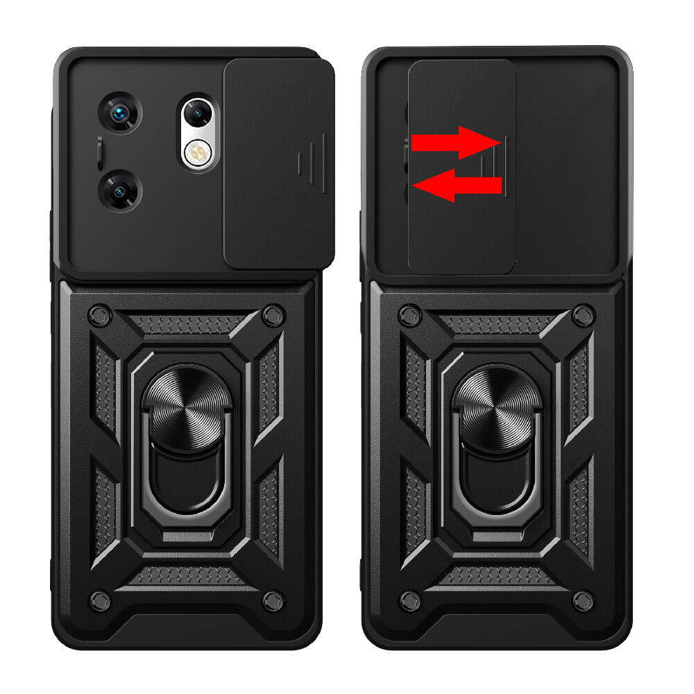 Infinix Zero 30 4G Uyumlu  Kılıf Magnetik Standlı Kamera Korumalı Zore Sürgülü Vega Kapak - 4