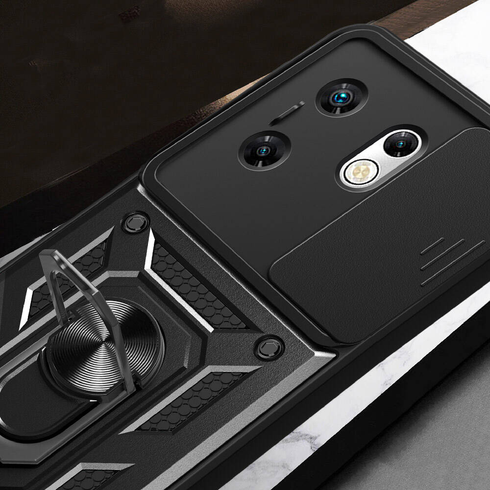 Infinix Zero 30 4G Uyumlu  Kılıf Magnetik Standlı Kamera Korumalı Zore Sürgülü Vega Kapak - 6