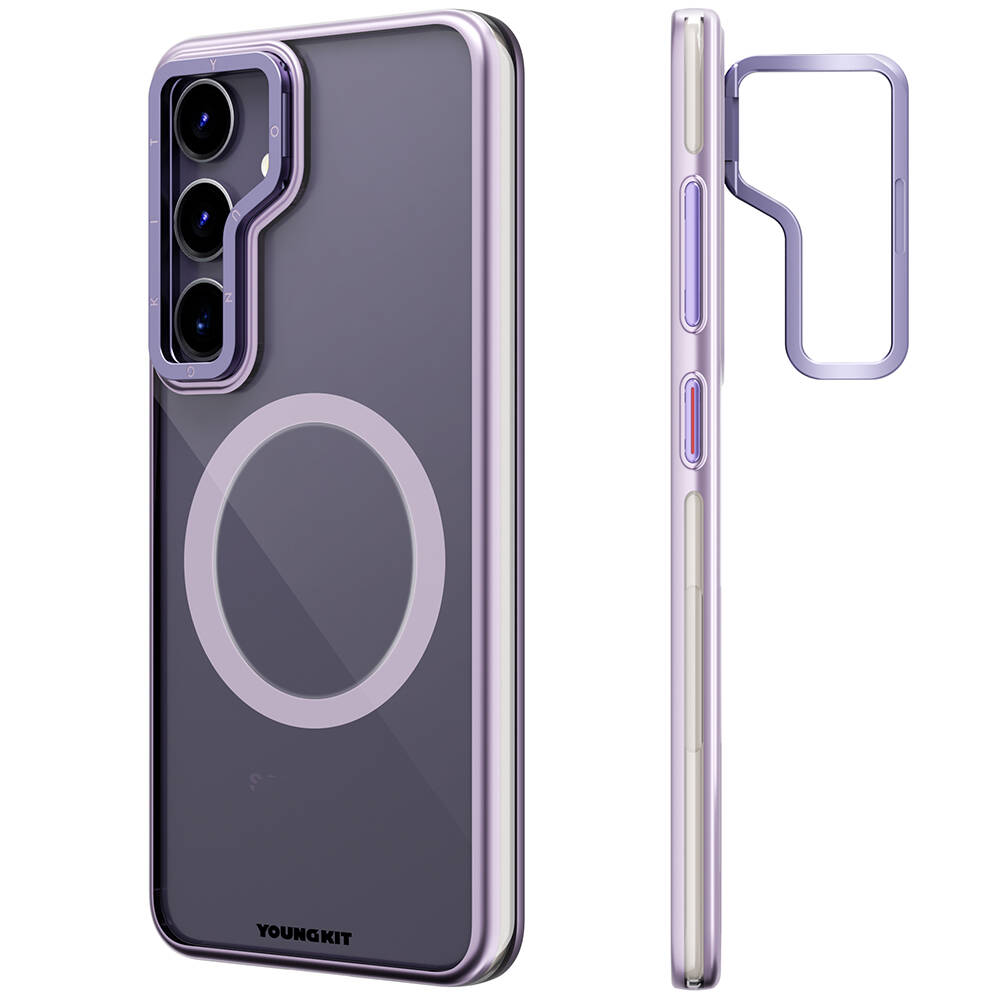 Samsung Galaxy S24 Uyumlu Kılıf Magsafe Şarj Özellikli Sararma Önleyici Youngkit Crystal Grid Kapak - 1