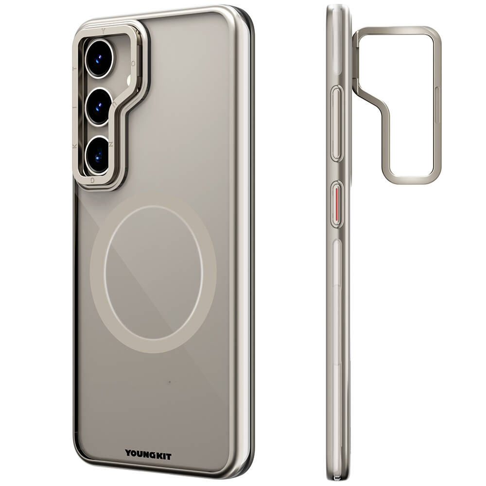 Samsung Galaxy S24 Uyumlu Kılıf Magsafe Şarj Özellikli Sararma Önleyici Youngkit Crystal Grid Kapak - 2