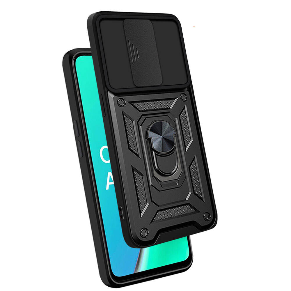 Oppo A5 2020 Uyumlu Kılıf Magnetik Standlı Kamera Korumalı Zore Sürgülü Vega Kapak - 1