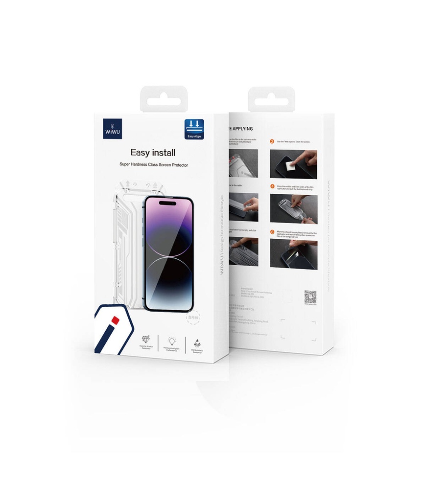 Apple iPhone 15 Pro Max Uyumlu Wiwu SQ-005 Easy İnstall iVista Super Hardness Ekran Koruyucu - 1