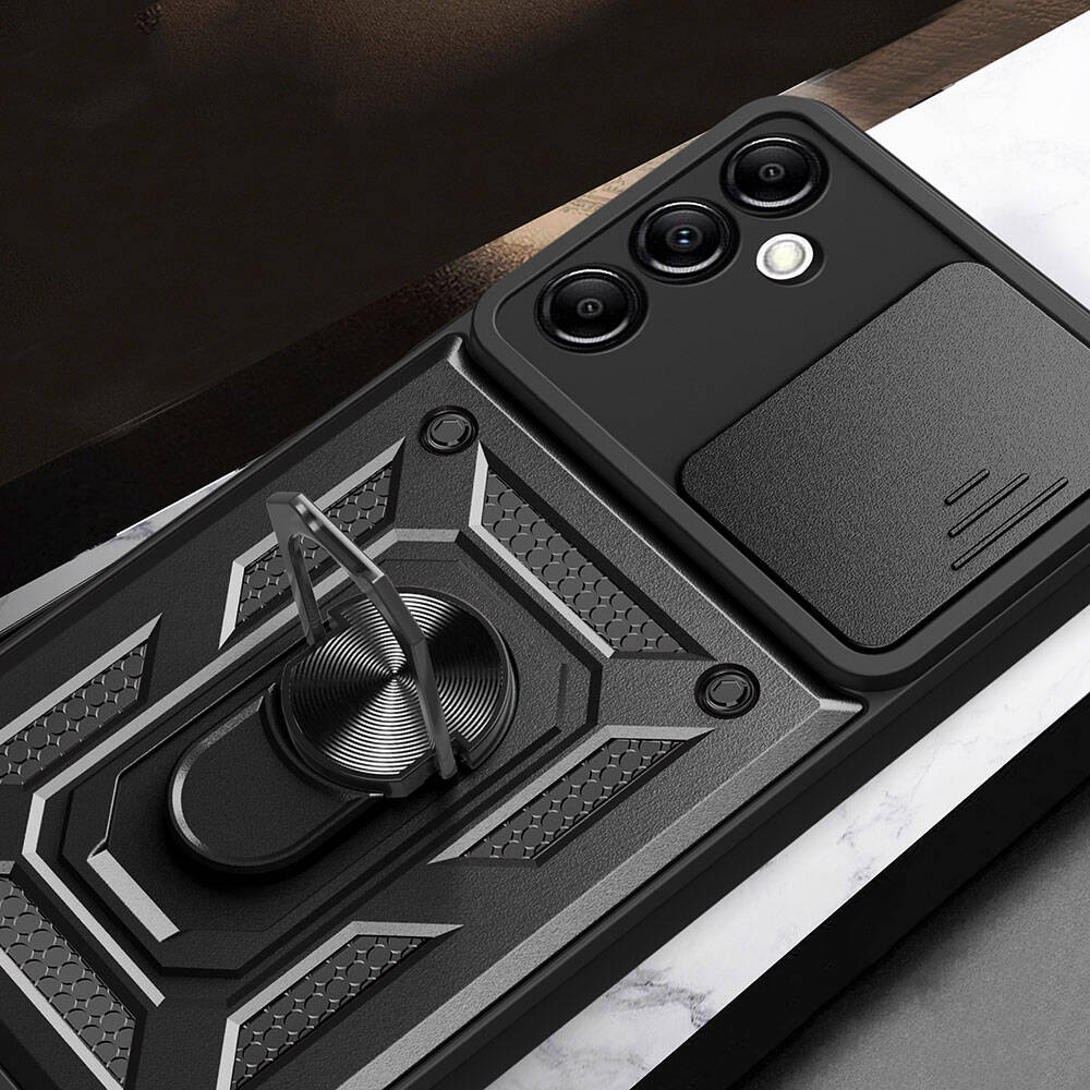 Samsung Galaxy A14 Uyumlu Kılıf Magnetik Standlı Kamera Korumalı Zore Sürgülü Vega Kapak - 2