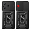 Tecno Spark 10 4G Uyumlu Kılıf Magnetik Standlı Kamera Korumalı Zore Sürgülü Vega Kapak - 4