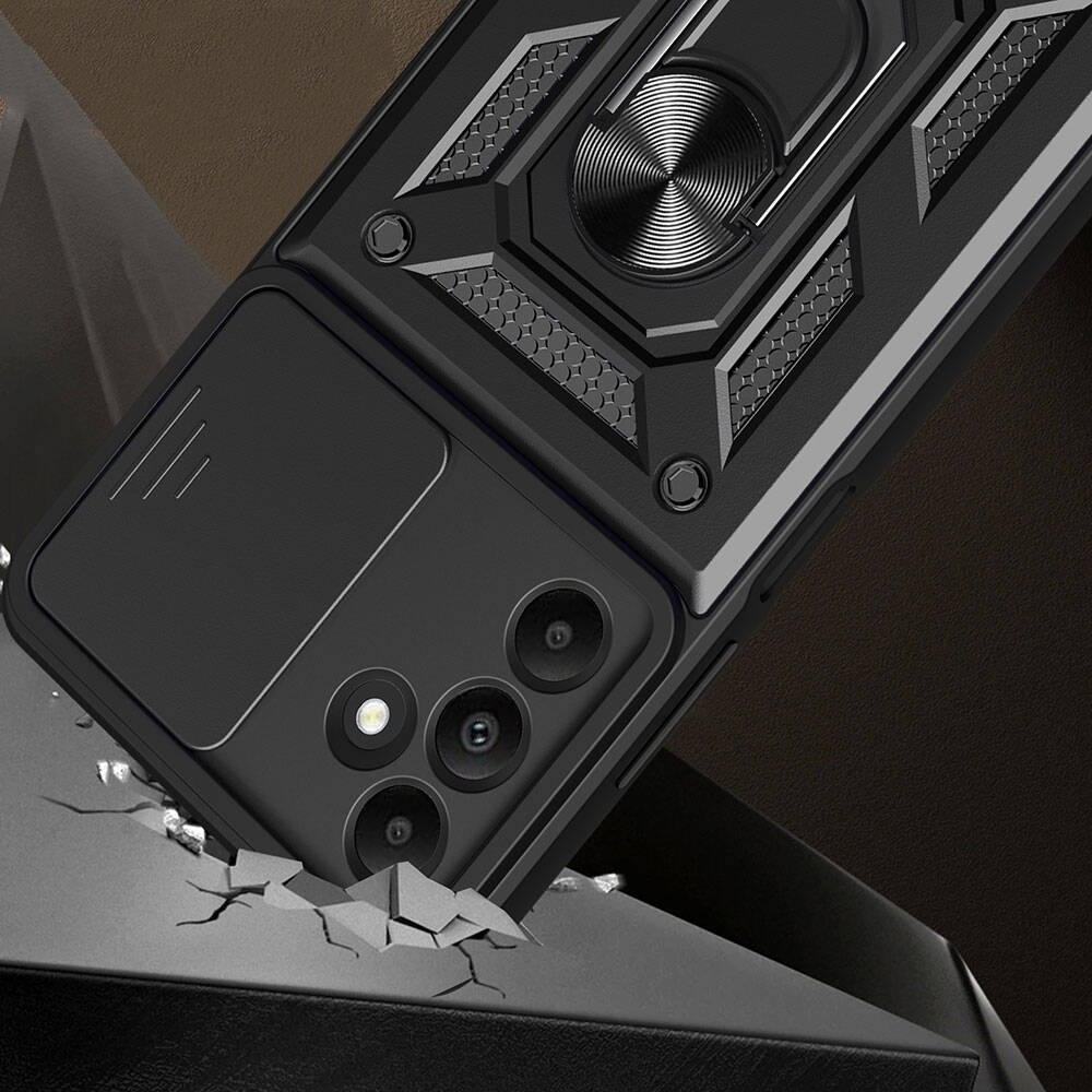 Samsung Galaxy A15 Uyumlu Kılıf Magnetik Standlı Kamera Korumalı Zore Sürgülü Vega Kapak - 3