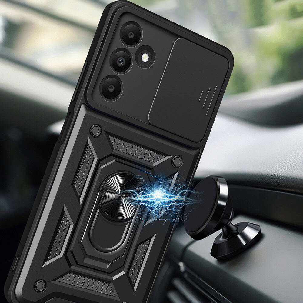 Samsung Galaxy A15 Uyumlu Kılıf Magnetik Standlı Kamera Korumalı Zore Sürgülü Vega Kapak - 5