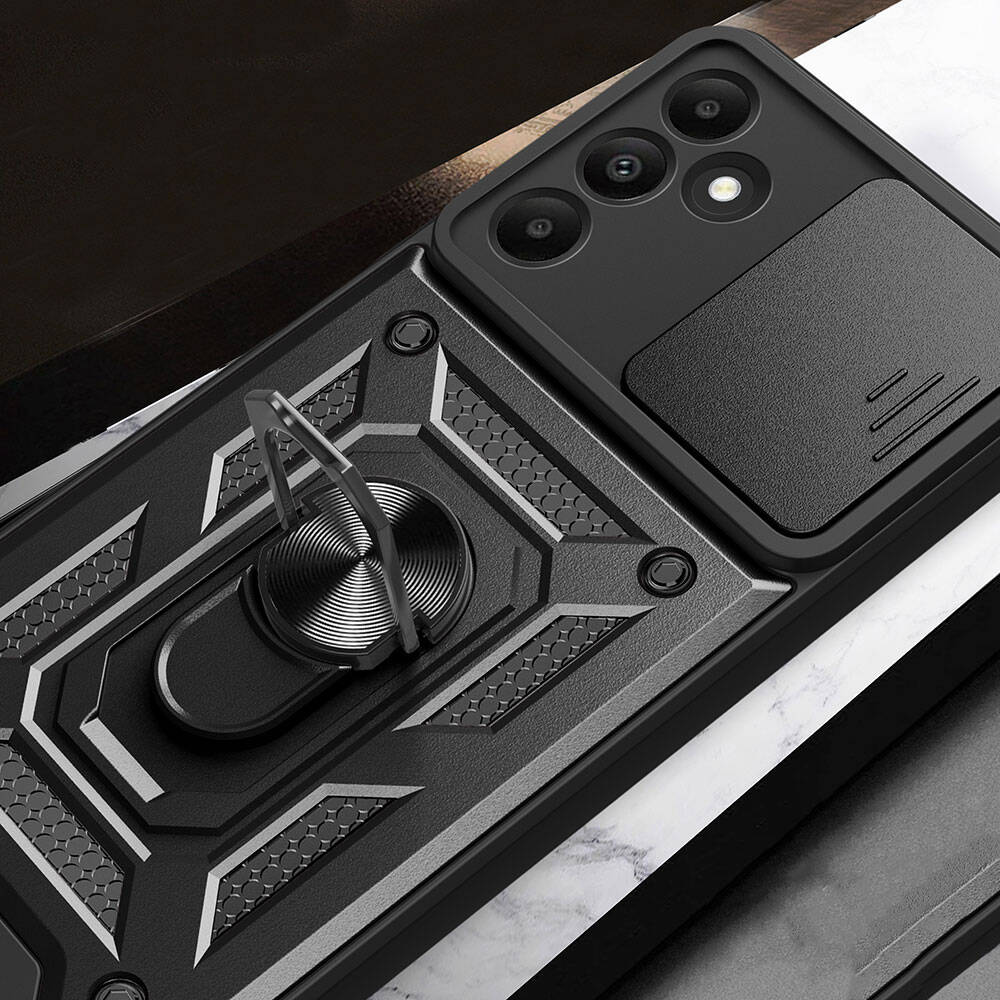 Samsung Galaxy A15 Uyumlu Kılıf Magnetik Standlı Kamera Korumalı Zore Sürgülü Vega Kapak - 6