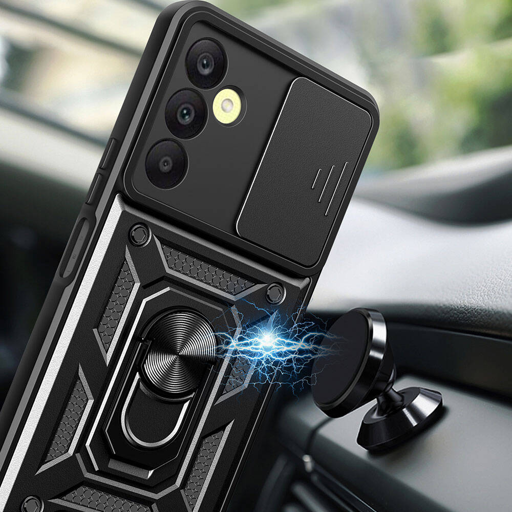 Samsung Galaxy A25 Uyumlu Kılıf Magnetik Standlı Kamera Korumalı Zore Sürgülü Vega Kapak - 2