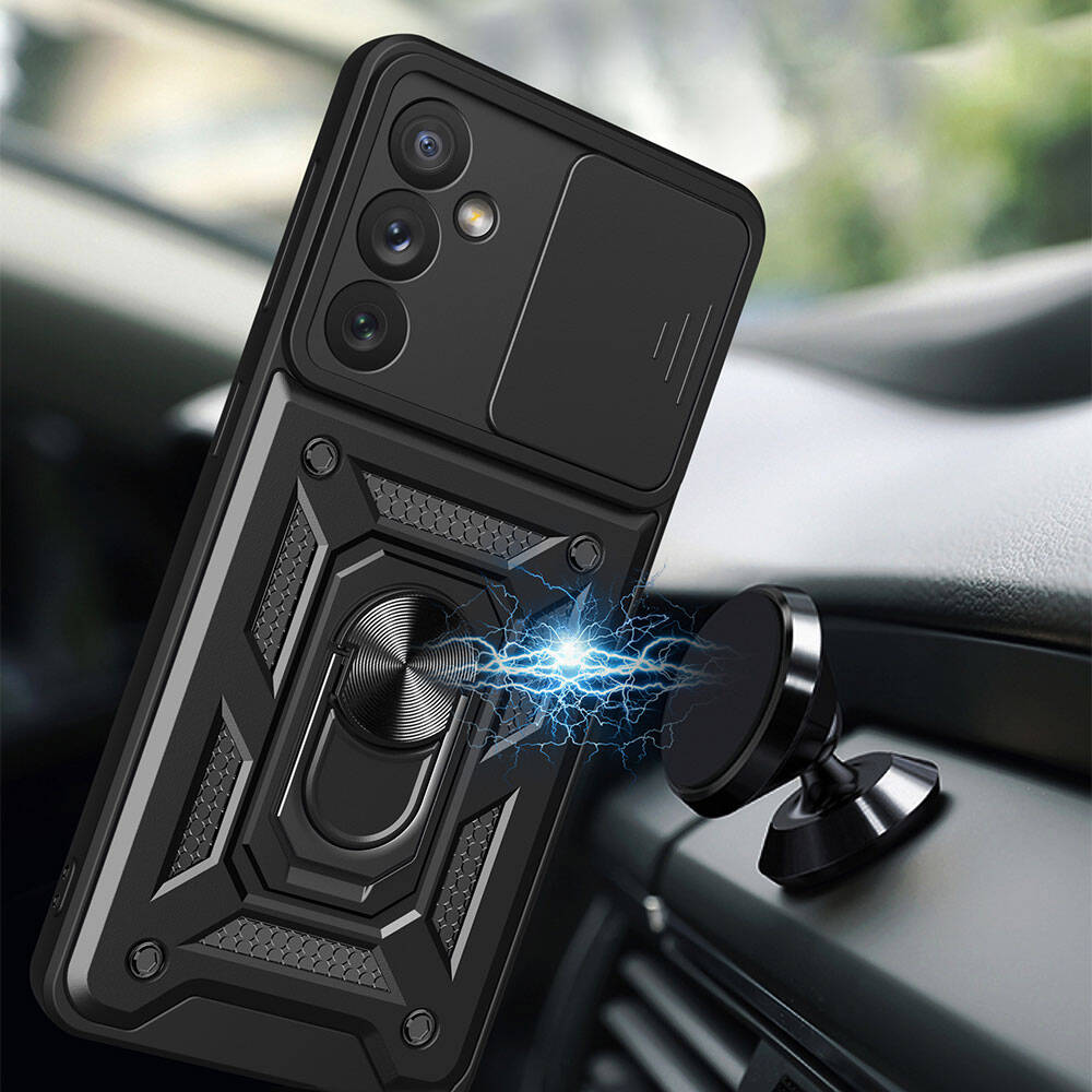 Samsung Galaxy A34 Uyumlu Kılıf Magnetik Standlı Kamera Korumalı Zore Sürgülü Vega Kapak - 2