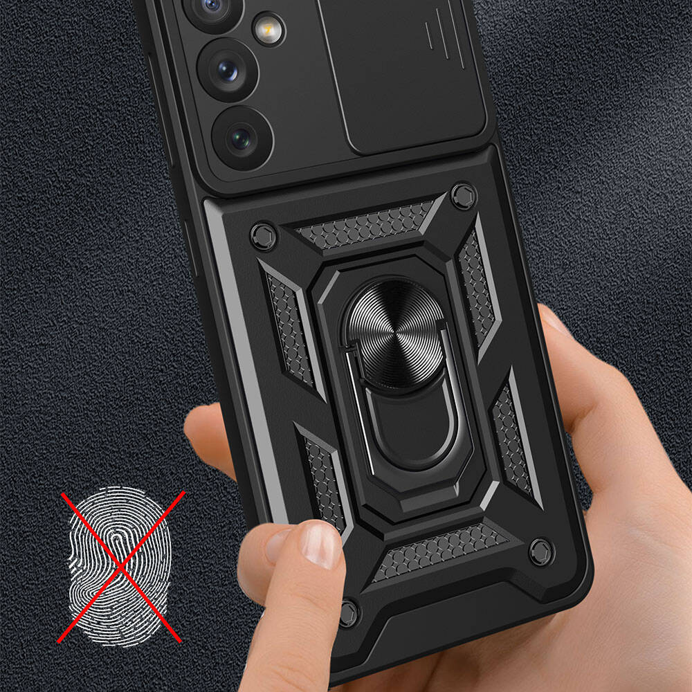 Samsung Galaxy A34 Uyumlu Kılıf Magnetik Standlı Kamera Korumalı Zore Sürgülü Vega Kapak - 4