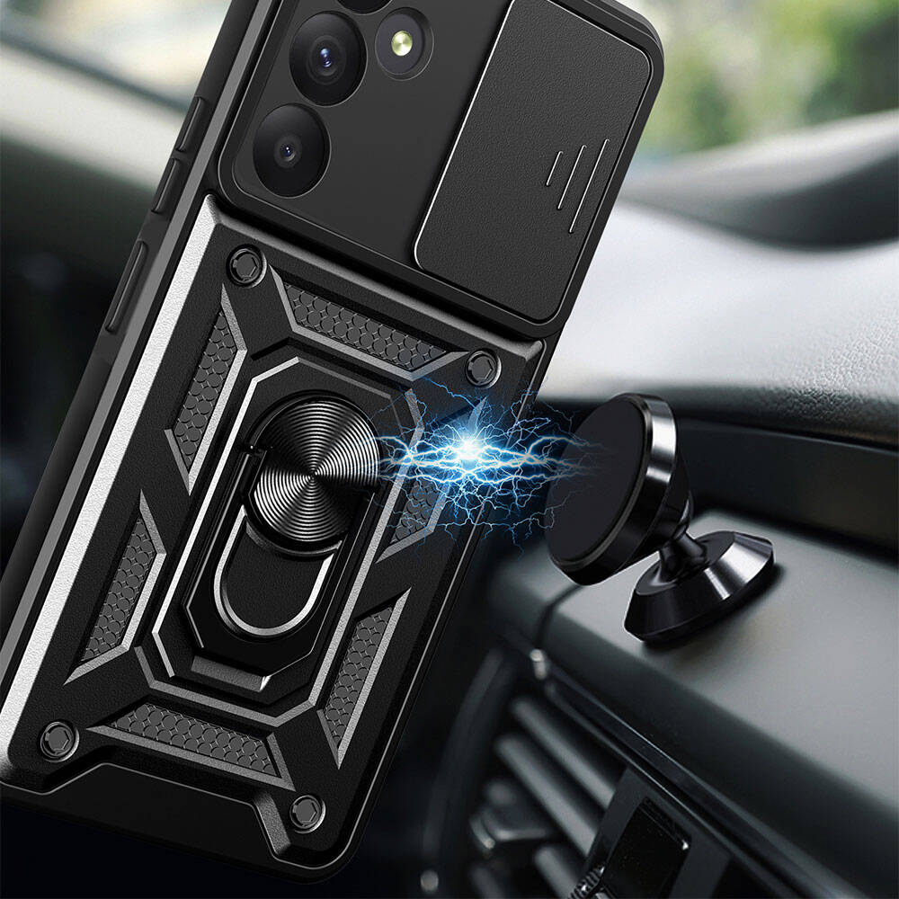 Samsung Galaxy A35 Uyumlu Kılıf Magnetik Standlı Kamera Korumalı Zore Sürgülü Vega Kapak - 2