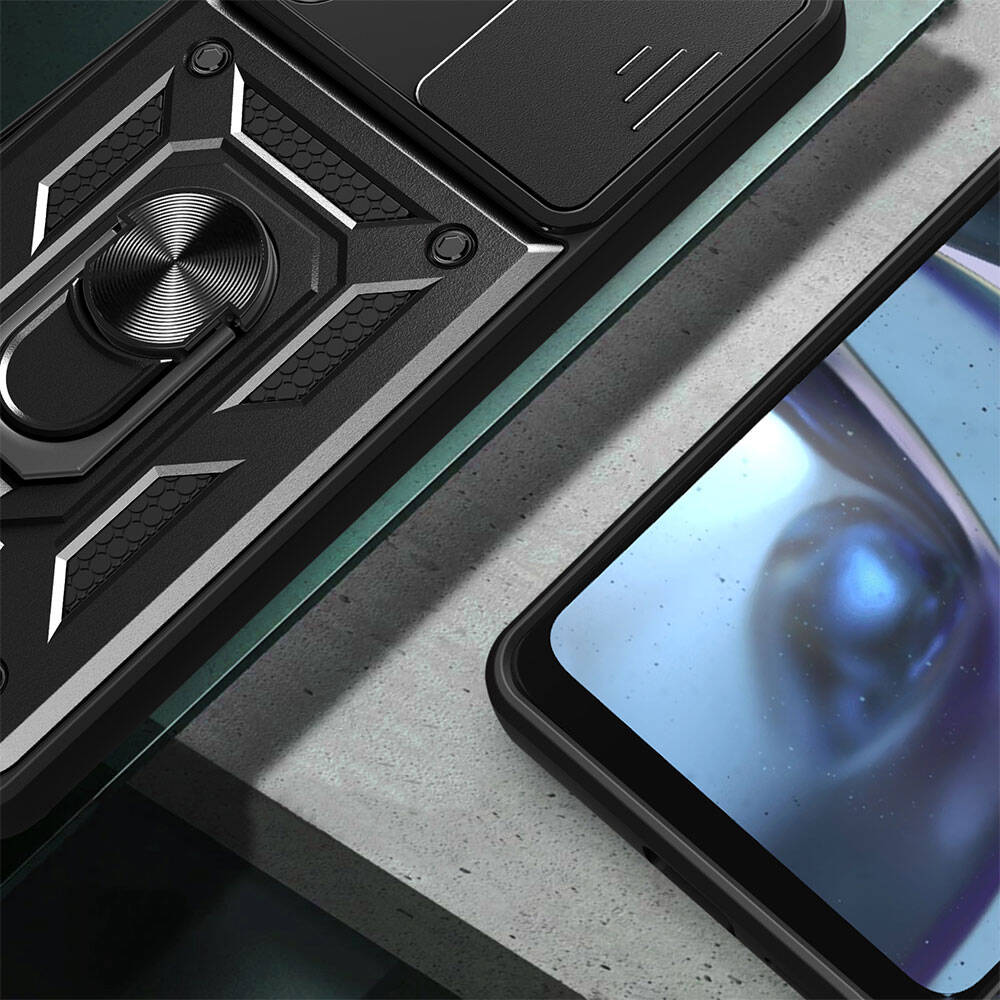 Samsung Galaxy A35 Uyumlu Kılıf Magnetik Standlı Kamera Korumalı Zore Sürgülü Vega Kapak - 3