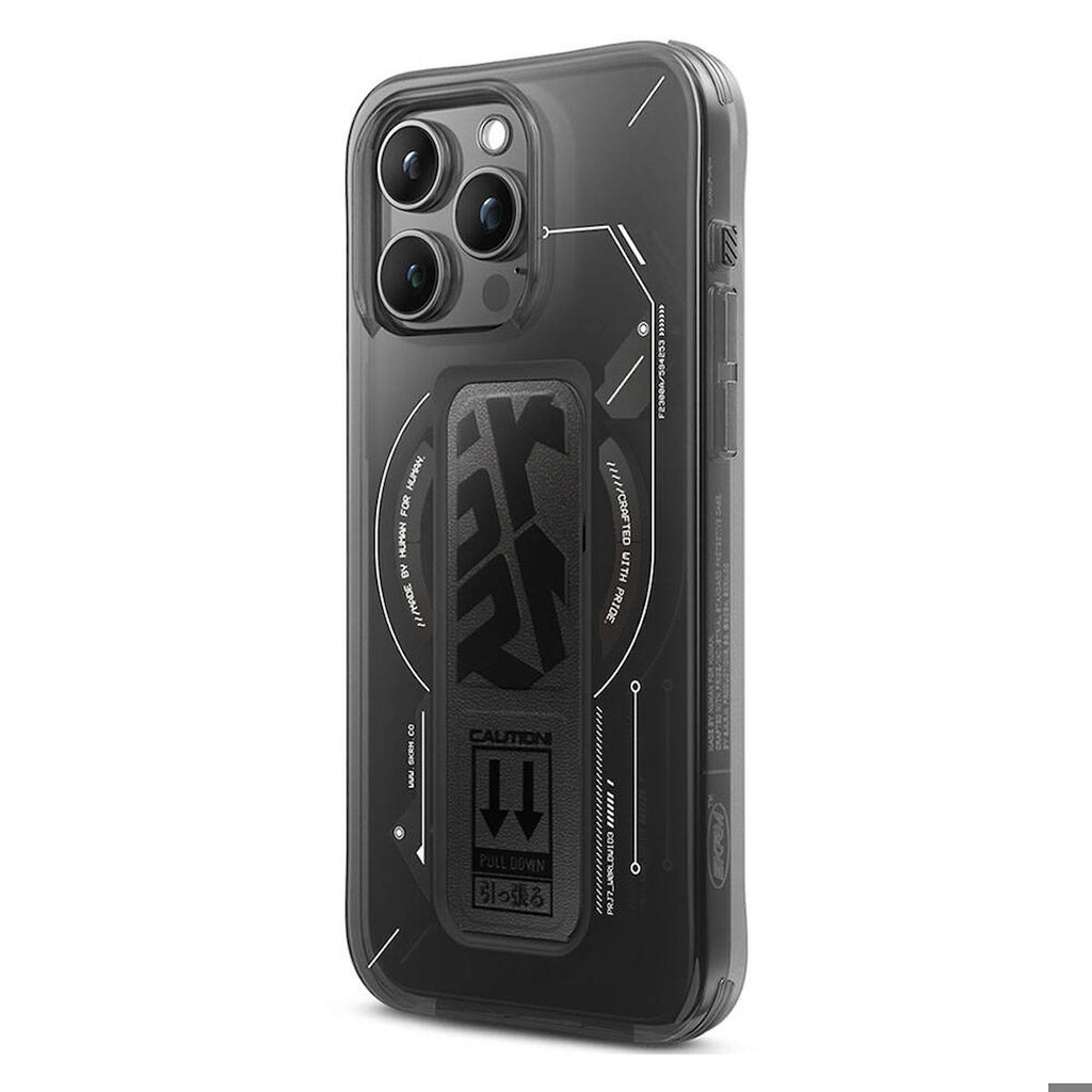 Apple iPhone 15 Pro Max Uyumlu Kılıf Skinarma Magsafe Şarj Özellikli Teknoloji Desenli Standlı Helio Kapak