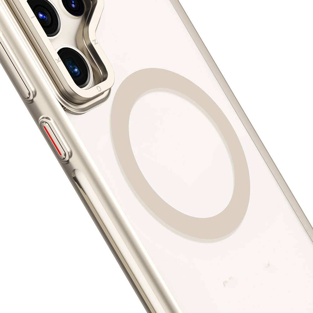 Samsung Galaxy S24 Ultra Uyumlu Kılıf Magsafe Şarj Özellikli Sararma Önleyici Youngkit Crystal Grid Kapak - 4