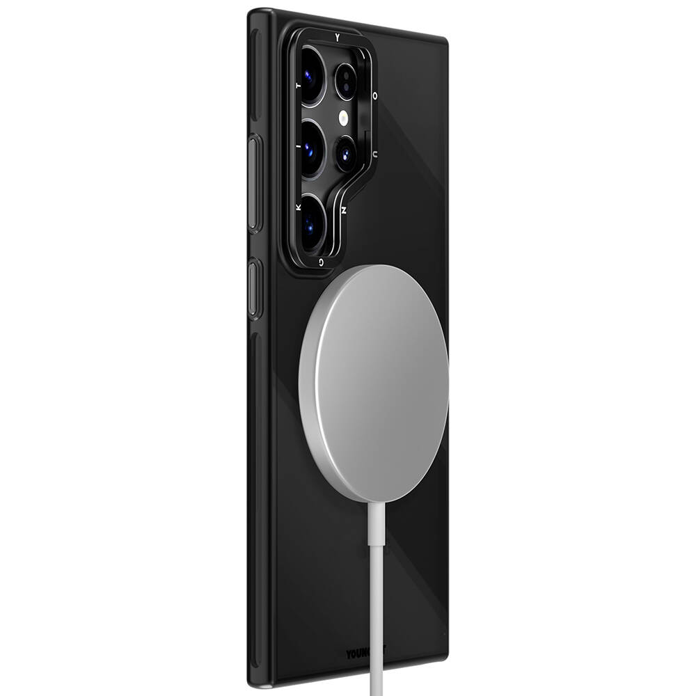 Samsung Galaxy S24 Ultra Uyumlu Kılıf Magsafe Şarj Özellikli Sararma Önleyici Youngkit Crystal Grid Kapak - 6