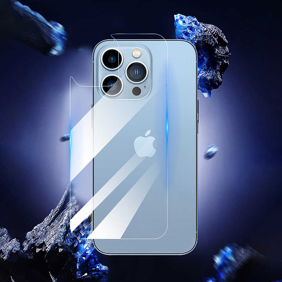 Apple iPhone 13 Pro Uyumlu Zore Back Maxi Glass Temperli Cam Arka Koruyucu - 6