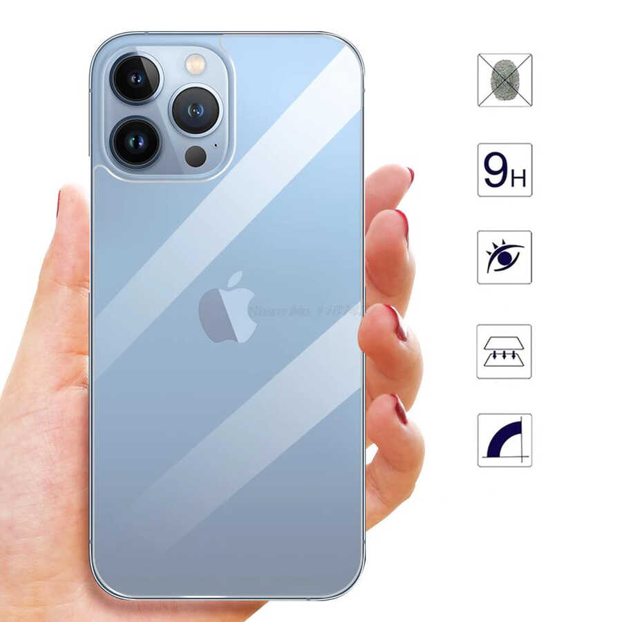 Apple iPhone 13 Pro Uyumlu Zore Back Maxi Glass Temperli Cam Arka Koruyucu - 9