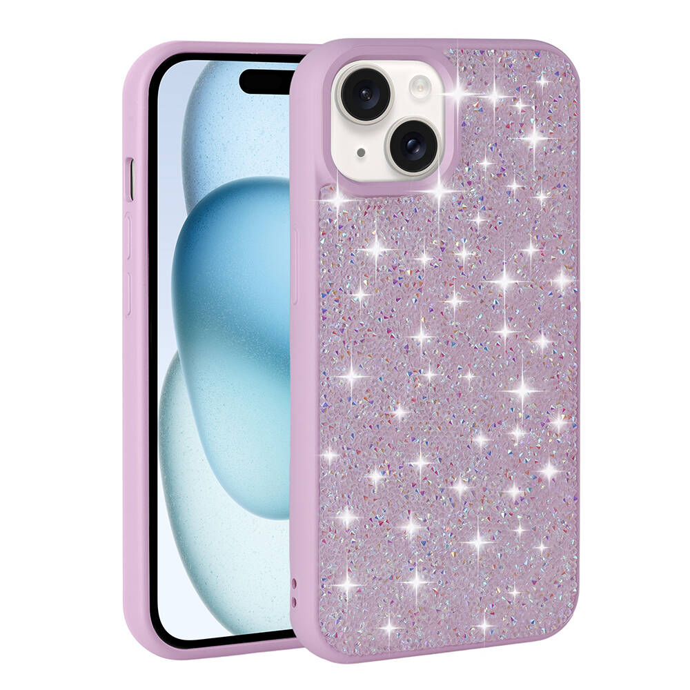 Apple iPhone 15 Plus Uyumlu Kılıf Parlak Taşlı Tasarım Zore Pırlanta Kapak - 1