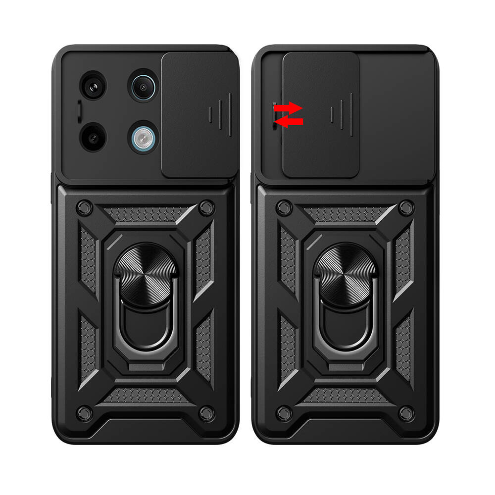 Xiaomi Redmi Note 13 Pro 5G Uyumlu Kılıf Magnetik Standlı Kamera Korumalı Zore Sürgülü Vega Kapak - 8