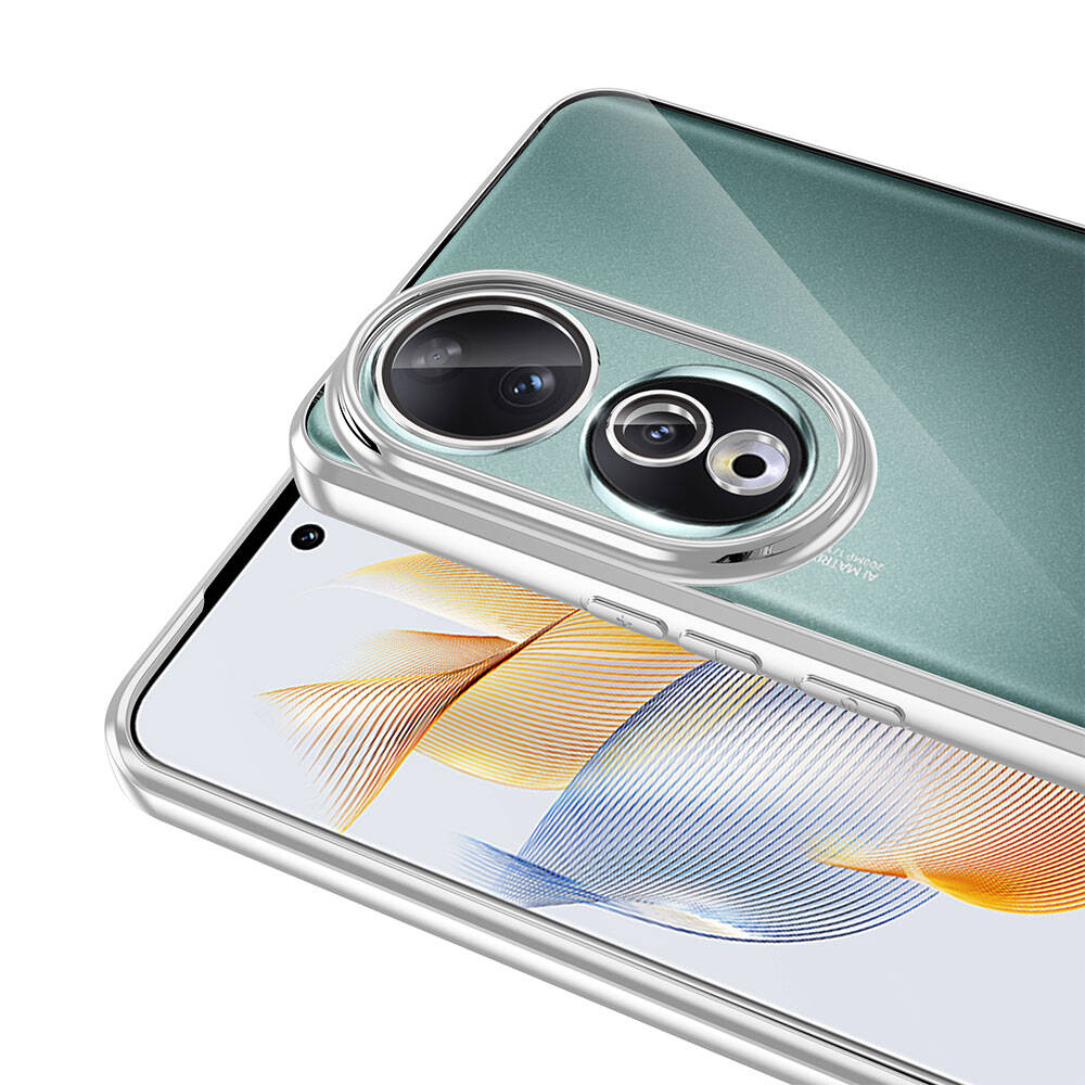 Huawei Honor 90 Uyumlu Kılıf Tek Kamera Çerçeveli Logo Gösteren Zore Omega Kapak - 11