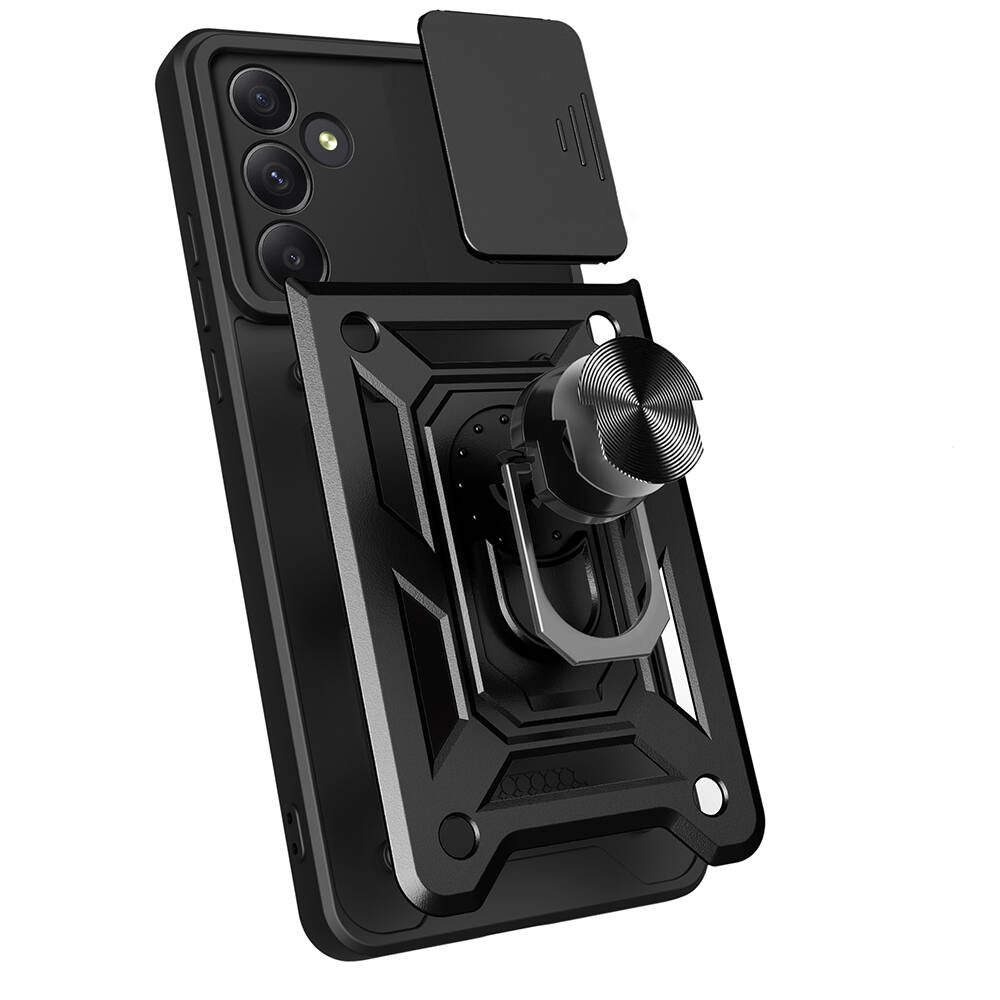 Samsung Galaxy A55 Uyumlu Kılıf Magnetik Standlı Kamera Korumalı Zore Sürgülü Vega Kapak - 2