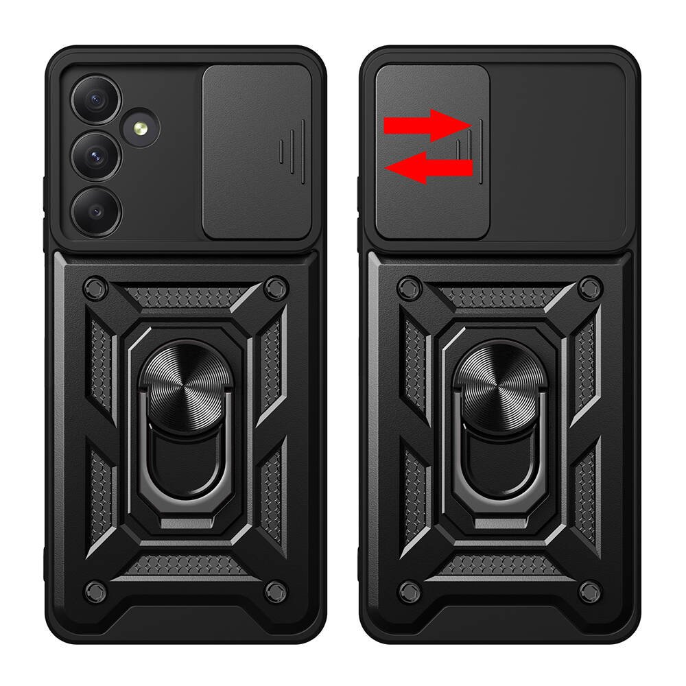 Samsung Galaxy A55 Uyumlu Kılıf Magnetik Standlı Kamera Korumalı Zore Sürgülü Vega Kapak - 3