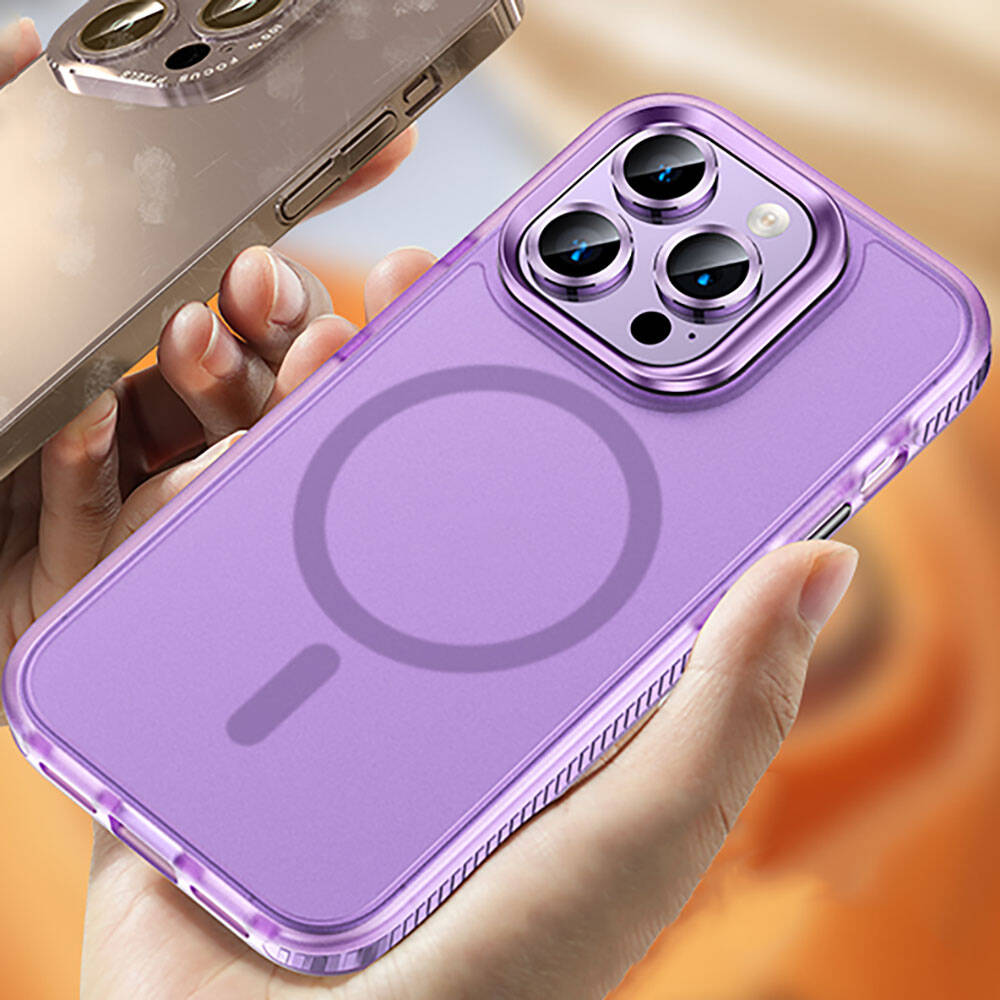 Apple iPhone 15 Pro Max Uyumlu Kılıf Airbagli Magsafe Wireless Şarj Özellikli Lens Koruyuculu Zore Klaptika Kapak - 4