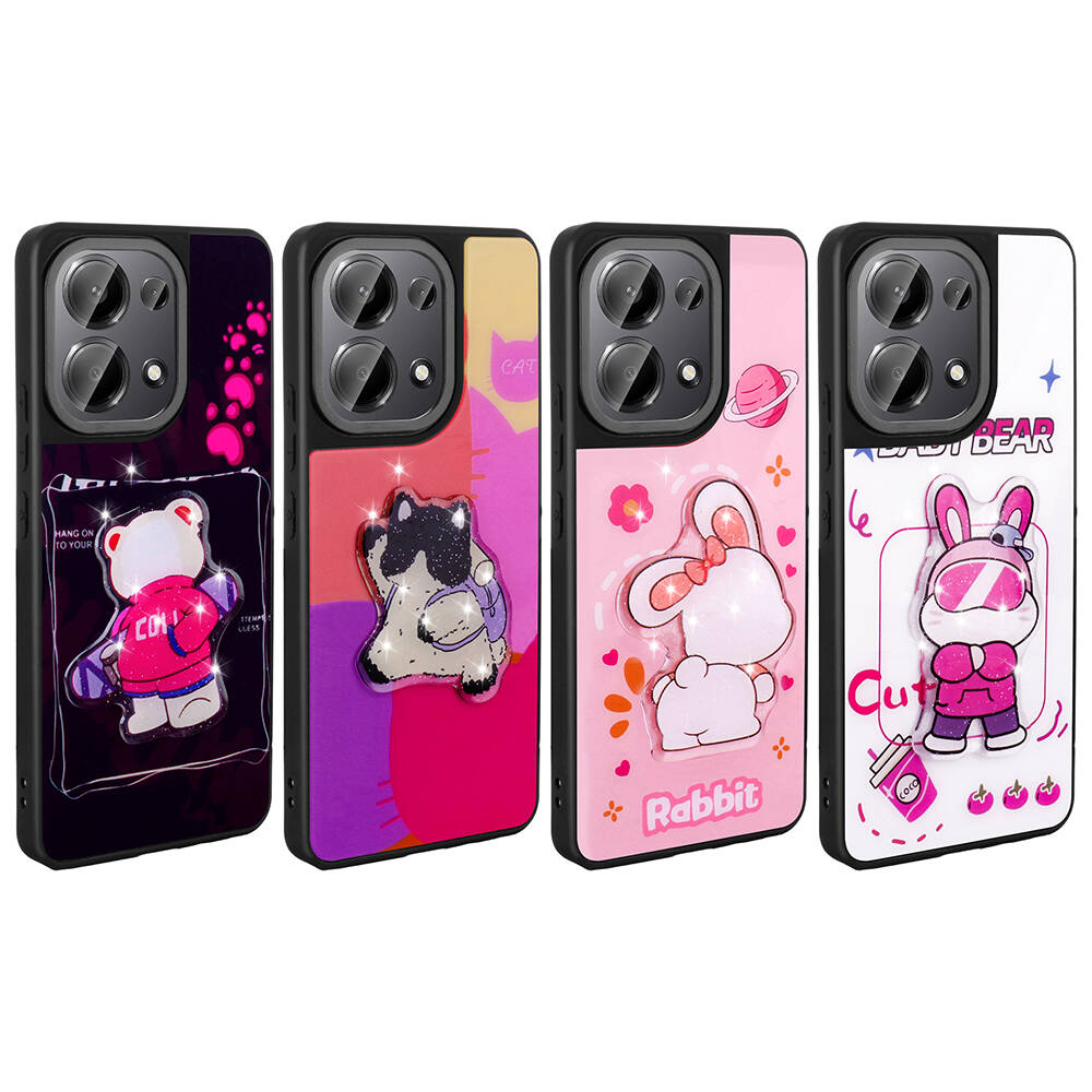 Xiaomi Redmi Note 13 Pro 4G Uyumlu Kılıf Parlayan Kabartmalı İkonik Figürlü Zore Amas Silikon Kapak - 2