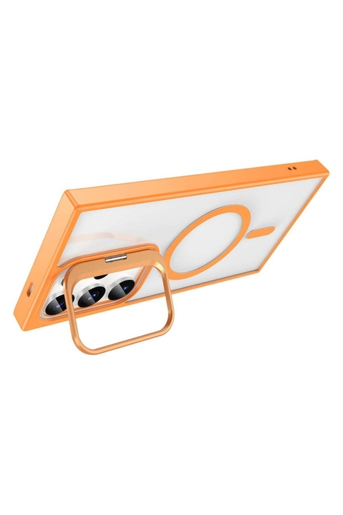 Samsung Galaxy S24 Ultra Uyumlu Kılıf Magsafe Şarj Özellikli Standlı Zore Magsafe Klon Kapak