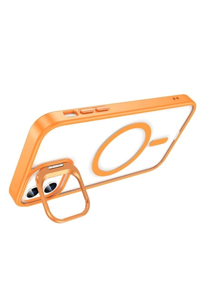 Apple iPhone 11 Uyumlu Kılıf Magsafe Şarj Özellikli Standlı Zore Magsafe Klon Lensli Kapak