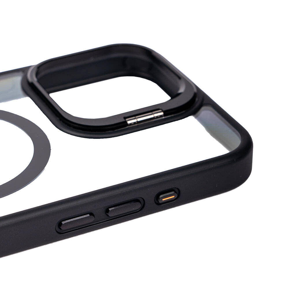 Apple iPhone 15 Pro Max Uyumlu Kılıf Magsafe Wireless Şarj Özellikli Standlı Zore Magsafe Klon Lensli Kapak - 1