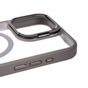 Apple iPhone 15 Pro Max Uyumlu Kılıf Magsafe Wireless Şarj Özellikli Standlı Zore Magsafe Klon Lensli Kapak - 5