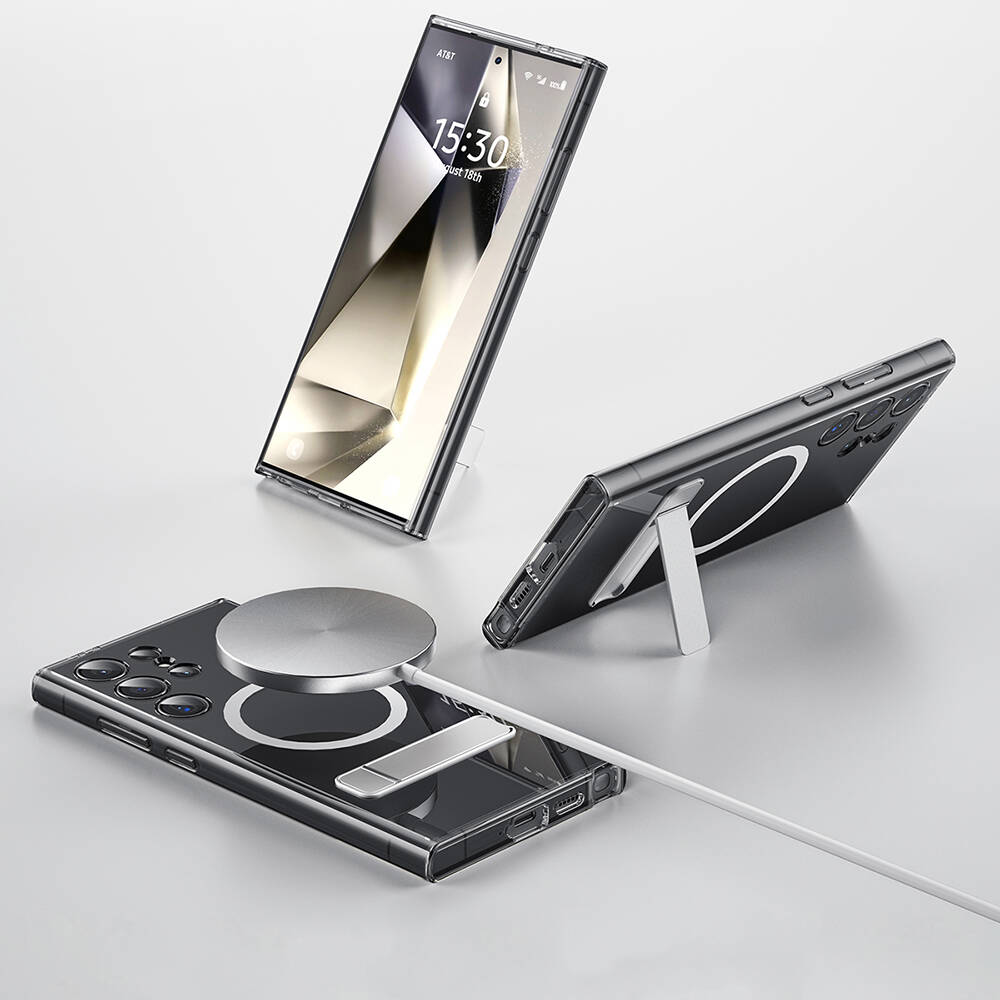 Samsung Galaxy S24 Ultra Uyumlu Kılıf Magsafe Şarj Özellikli Kamera Korumalı Standlı Wiwu KCC-025 Aurora Serisi Kapak - 8