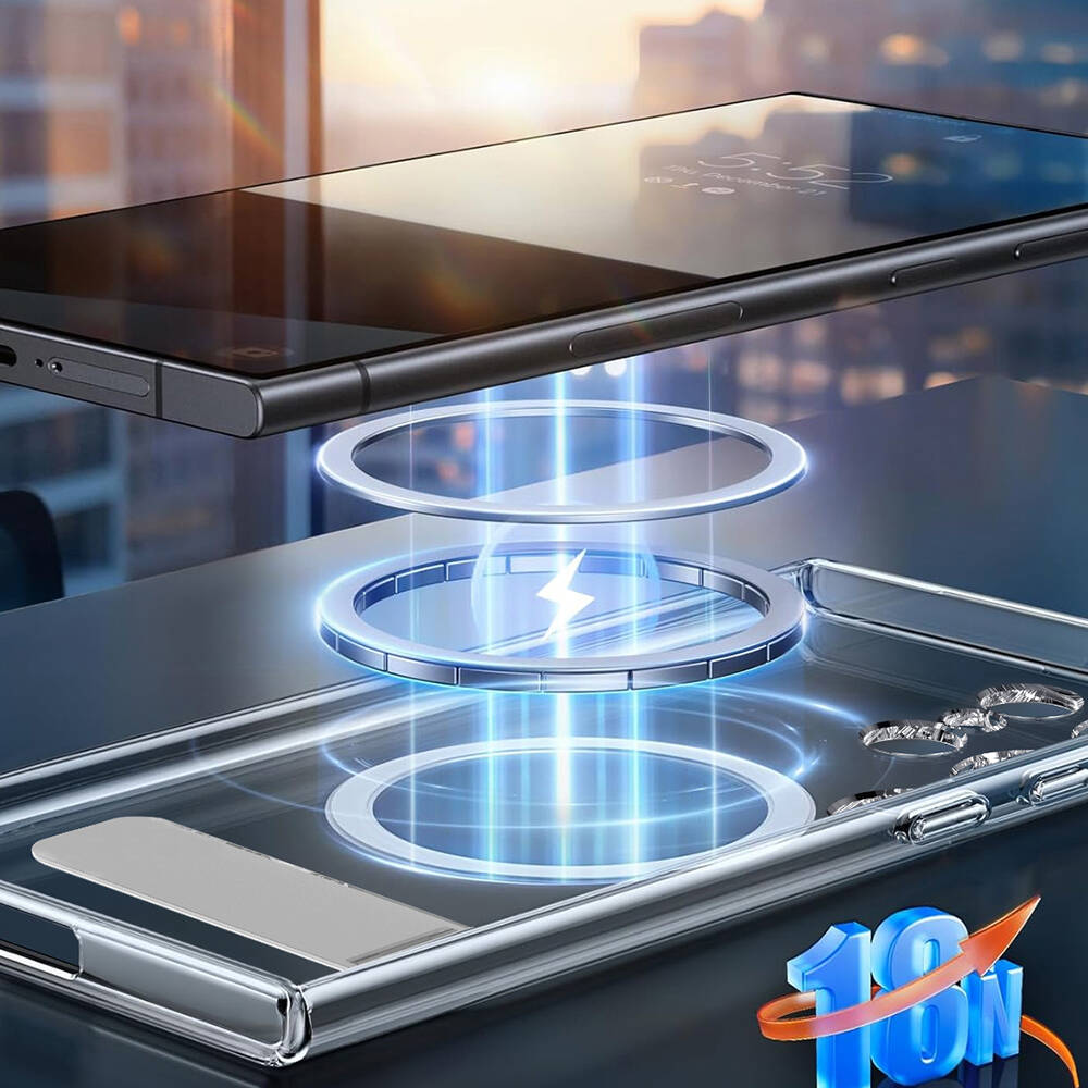 Samsung Galaxy S24 Ultra Uyumlu Kılıf Magsafe Şarj Özellikli Kamera Korumalı Standlı Wiwu KCC-025 Aurora Serisi Kapak - 12