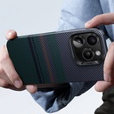 Apple iPhone 15 Pro Max Uyumlu Kılıf Magsafe Şarj Özellikli Karbon Fiber Tasarımlı Benks Aurora ArmorAir Kevlar Kapak - 3