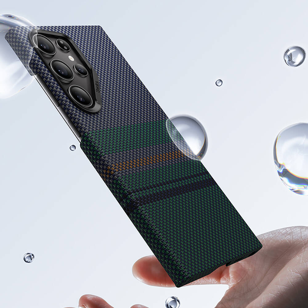 Samsung Galaxy S24 Ultra Uyumlu Kılıf Magsafe Şarj Özellikli Karbon Fiber Tasarımlı Benks Aurora ArmorAir Kevlar Kapak - 5