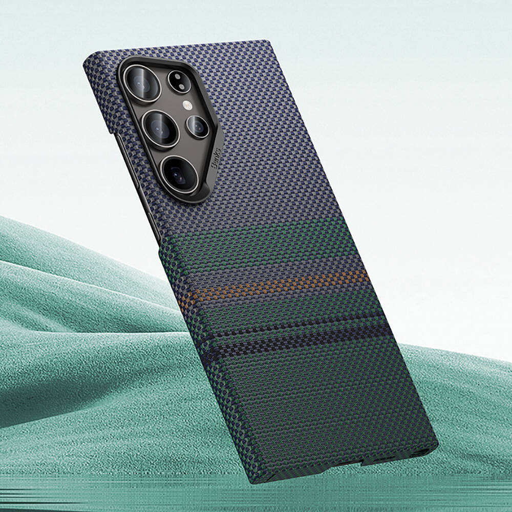 Samsung Galaxy S24 Ultra Uyumlu Kılıf Magsafe Şarj Özellikli Karbon Fiber Tasarımlı Benks Aurora ArmorAir Kevlar Kapak - 6