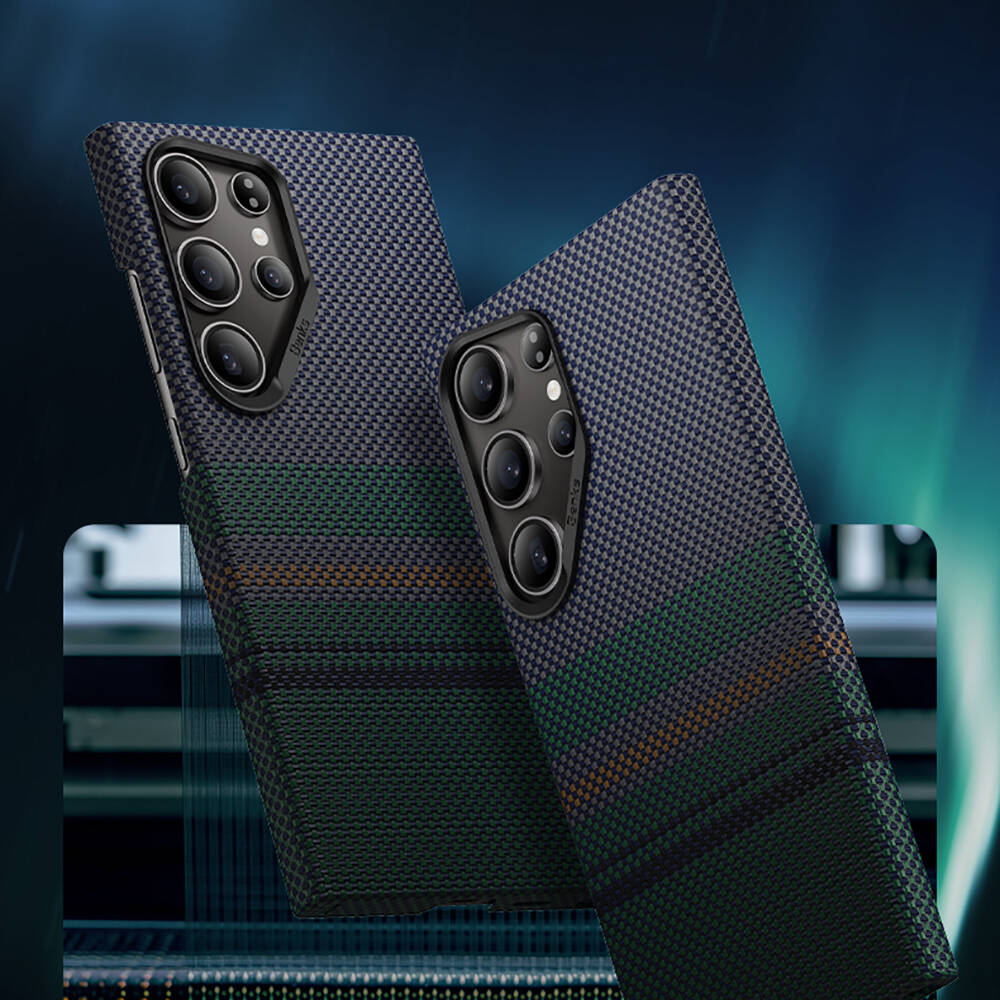 Samsung Galaxy S24 Ultra Uyumlu Kılıf Magsafe Şarj Özellikli Karbon Fiber Tasarımlı Benks Aurora ArmorAir Kevlar Kapak - 8