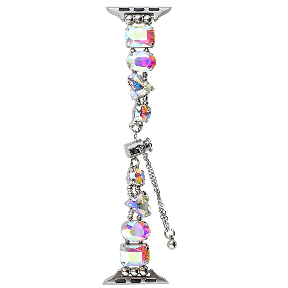 Apple Watch 40mm Uyumlu Zore KRD-115 Renkli Taş Tasarımlı Kordon - 6