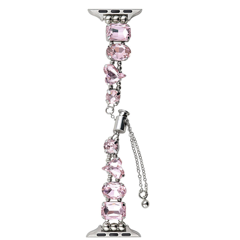 Apple Watch 40mm Uyumlu Zore KRD-115 Renkli Taş Tasarımlı Kordon - 8