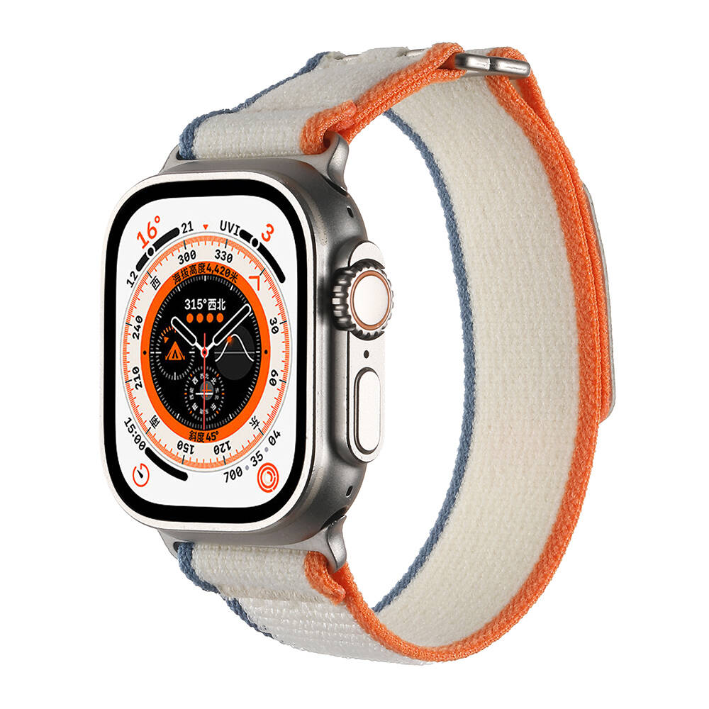 Apple Watch Ultra 49mm Uyumlu Hasır Kordon Zore KRD-106 Strap Kayış - 1