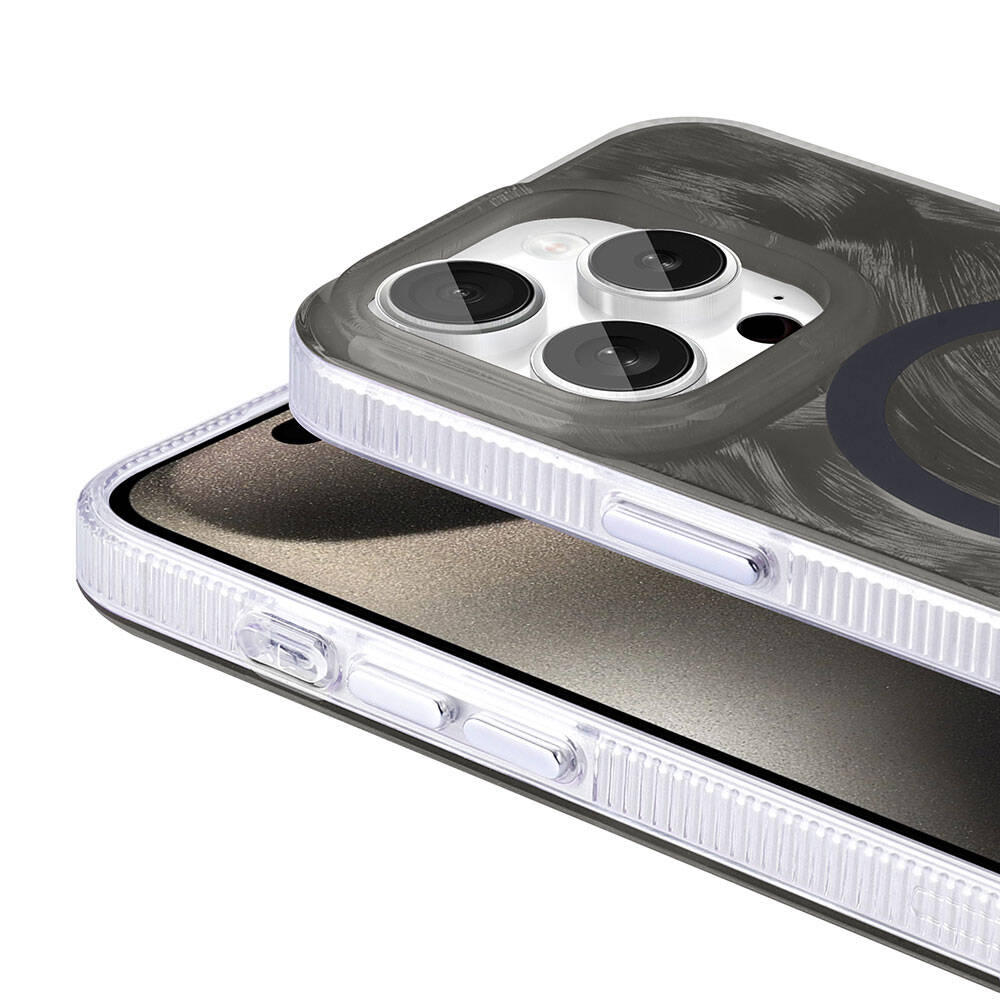 Apple iPhone 15 Pro Uyumlu Kılıf Magsafe Şarj Özellikli Fırça Boya Desenli Zore Palet Kapak - 1