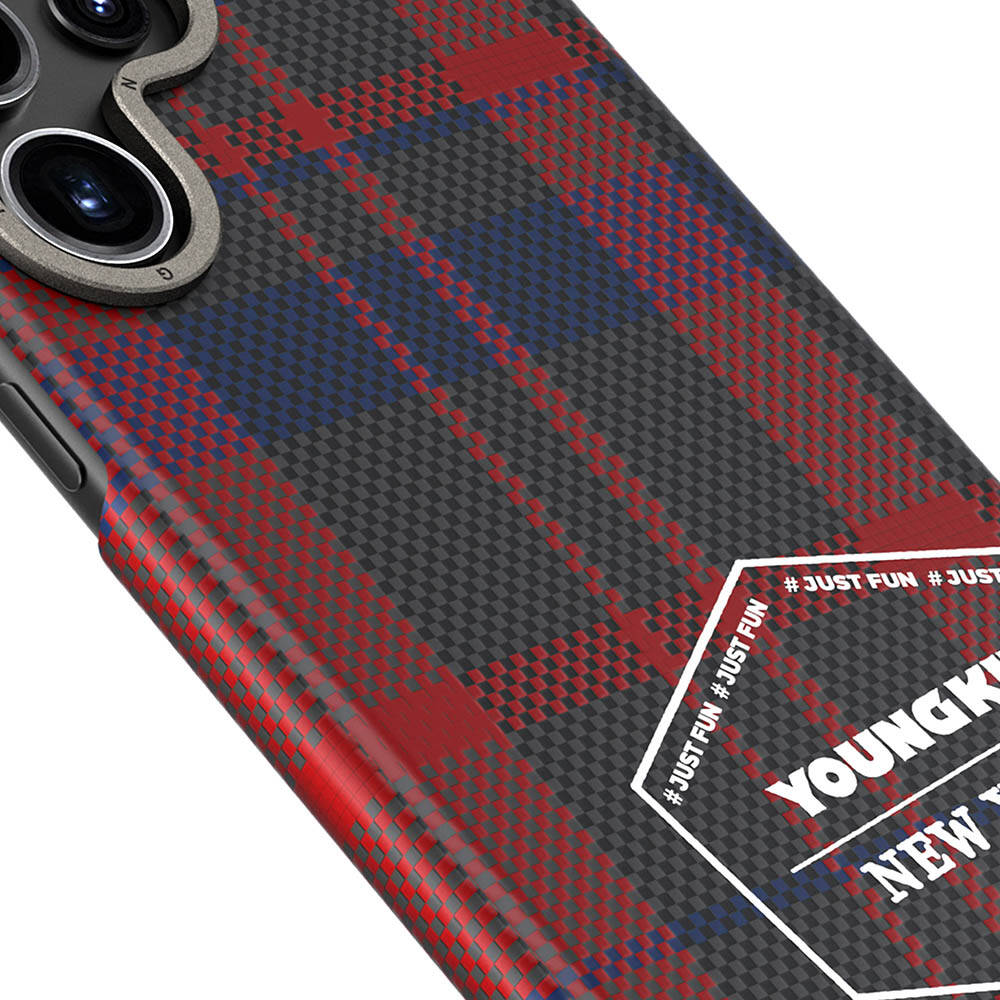 Samsung Galaxy S24 Ultra Uyumlu Kılıf Ekose Desenli Youngkit Gezhi Serisi Kapak - 7