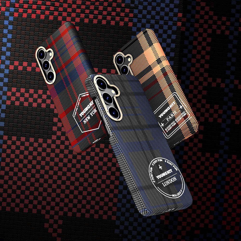 Samsung Galaxy S24 Uyumlu Kılıf Ekose Desenli Youngkit Gezhi Serisi Kapak - 9