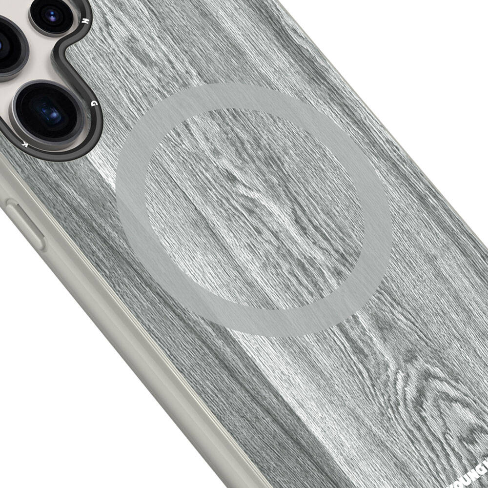 Samsung Galaxy S24 Ultra Uyumlu Kılıf Magsafe Şarj Özellikli Sararmaya Dayanıklı Youngkit Wood Forest Serisi Kapak - 5