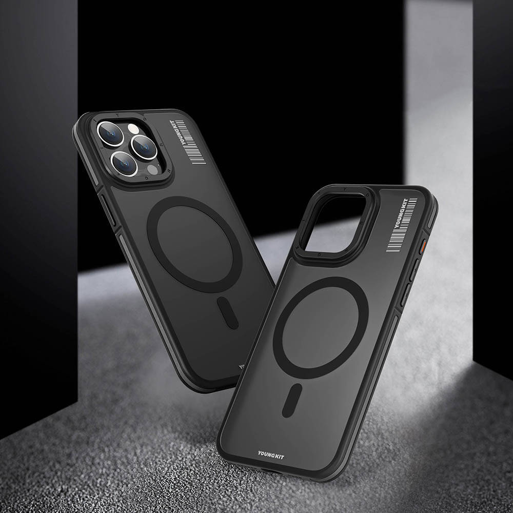 Apple iPhone 13 Pro Max Uyumlu Kılıf Magsafe Şarj Özellikli Youngkit Rock Sand Serisi Kapak - 1
